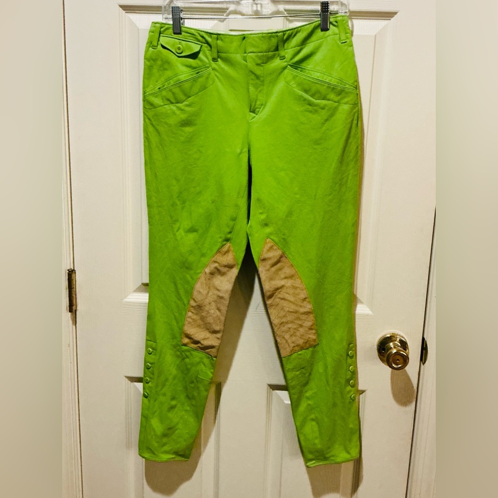 Ralph Lauren Equestrian Style Moore Green Jodhpurs Riding Pant Woman Size 10